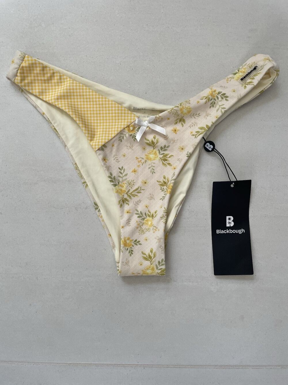 Blackbough Swim Bikini Bottom Swimwear Amber Floral Plaid Summer